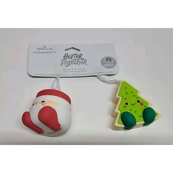 Hallmark‎ Christmas Ornaments Better Together Santa Milk & Tree Cookie New