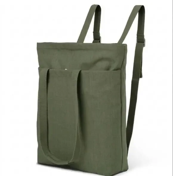 IKEA Dromsack Convertible Tote Bag Backpack Olive Green