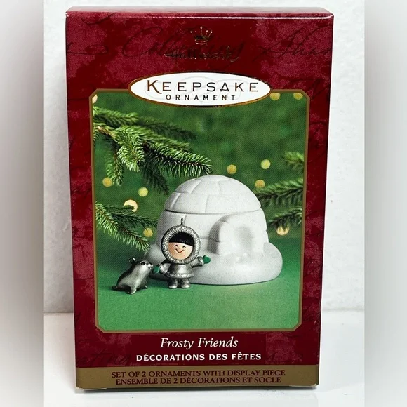 FROSTY FRIENDS Hallmark Keepsake  Vintage Ornament 2000 Three Pieces‎