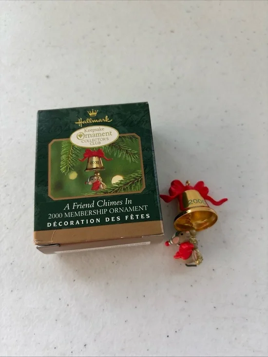 Hallmark A Friend Chimes In 2000 Membership Miniature Keepsake Ornament NIB
