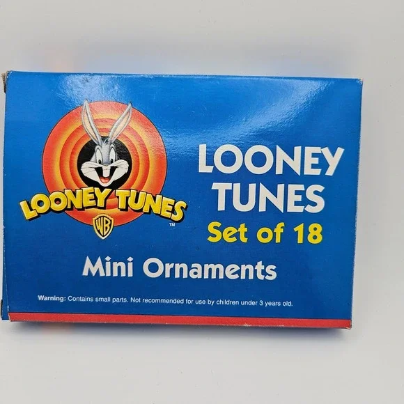 VTG 1999 Looney Tunes Mini Ornaments set of 18 Taz Bugs‎ Tweety Daffy Sylvester