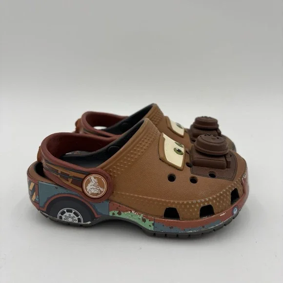 Crocs Cars Mater Classic Clog Boys Size 7 C7 2-5 Years Brown Rare