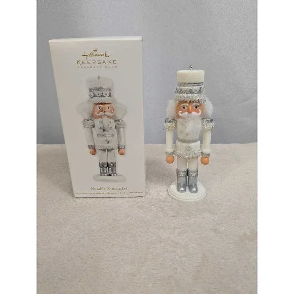 Hallmark‎ Keepsake Notable Nutcracker Ornament 2012 Silver White Christmas Decor
