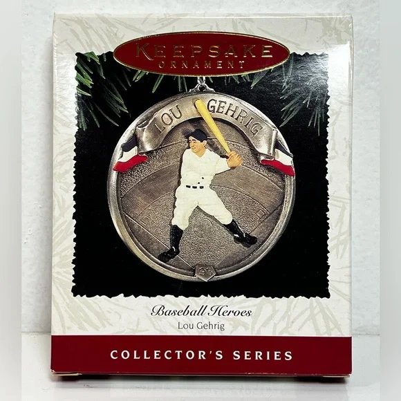 1995 Hallmark Keepsake Baseball‎ Heroes LOU GEHRIG YANKEES Christmas Ornament