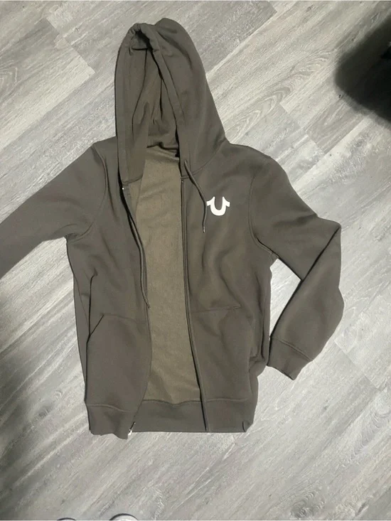 True Religion Olive Zip-Up Hoodie