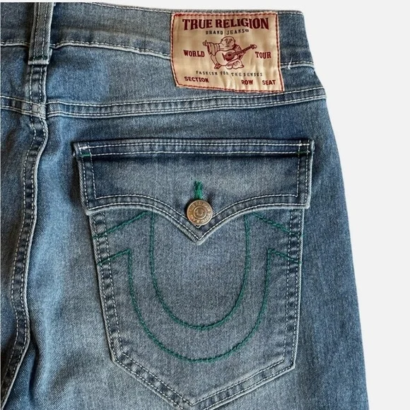 NEW TRUE RELIGION MENS ROCCO RELAXED SKINNY FLAP JEANS Light Wash 32x32 MSRP$159