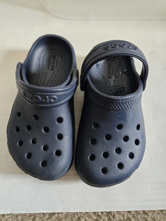 CROCS Kids Navy Blue Classic Clog Sandals