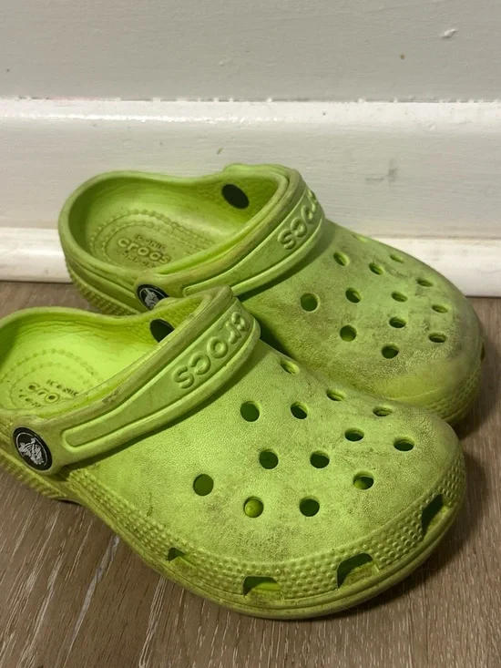 CROCS Kids Clog in Lime Green