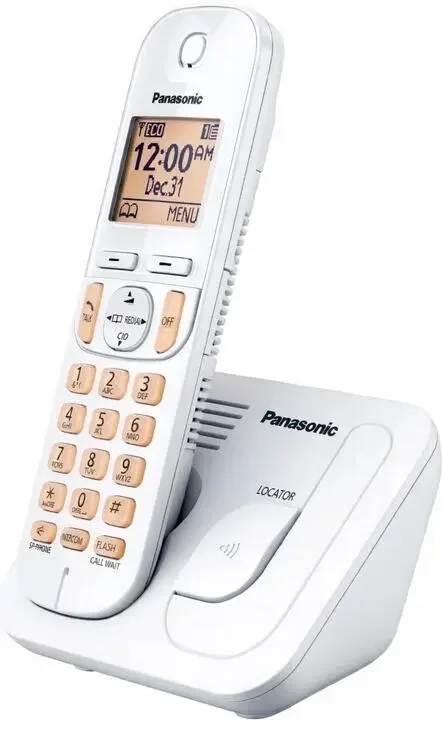 Panasonic KX-TGC200W Cordless Phone White Call Block Speakerphone 1 Handset