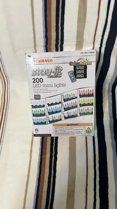 Sylvania Stay-Lit Color Action 200 LED Mini Lights with Remote Control 66 Ft