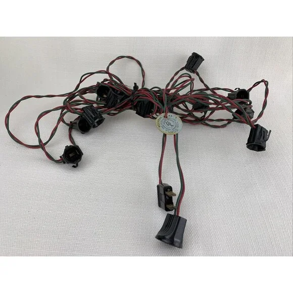 Vintage C7 Christmas 15 Light Strand Red / Green Wire - String‎ Only No Bulbs