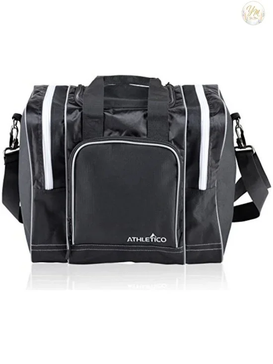 Bowling Tote Bag with Padded Ball Holder, Fits Shoes Up to Size 15