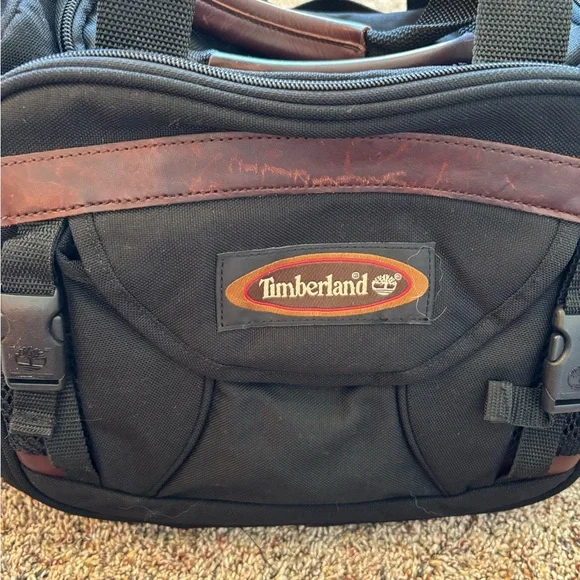 Timberland Black and Brown Men's Travel Duffel Bag