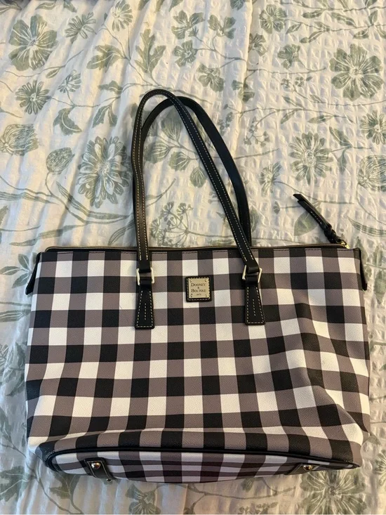 Dooney & Bourke Black and White Gingham Tote