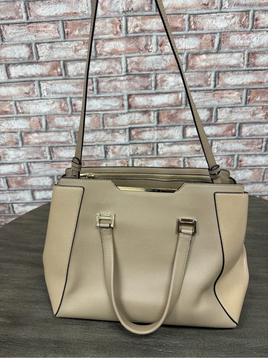 Jimmy Choo Beige Leather Tote with Gold Hardware- The Alfie