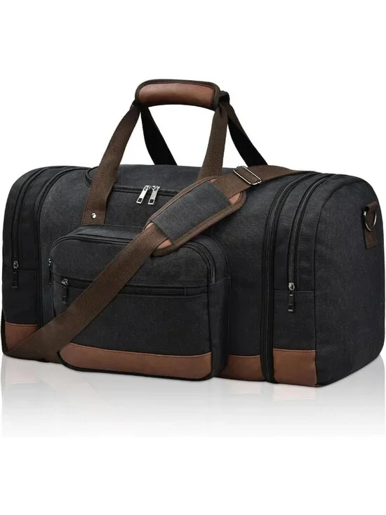 Spacious 50L Canvas Duffle Bag for Travel, Gym & Weekend Getaways | Expandable