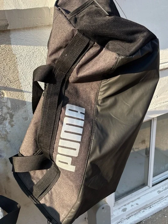 Puma Black Duffel with Silver Logo