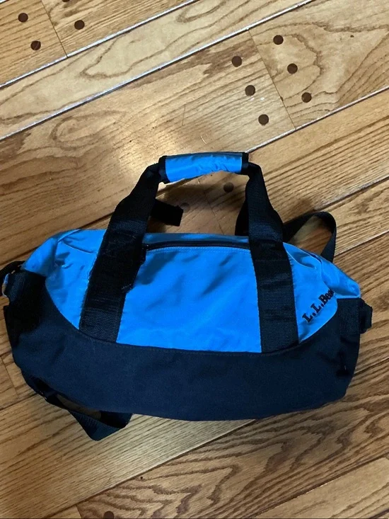 L.L. Bean Small Blue and Black Duffel