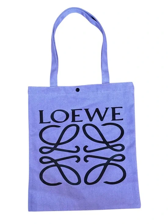Lavender Canvas Tote with Black Logo - Fashion Accessory