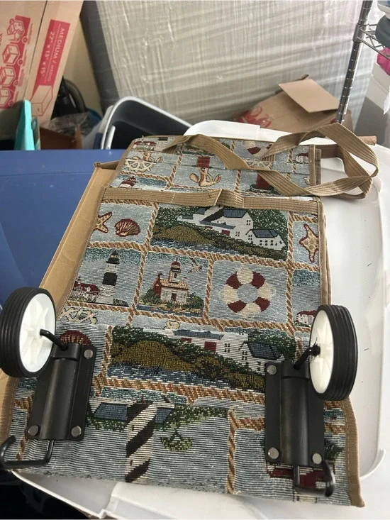 Nautical/lighthouses Tapestry Rolling Tote Bag