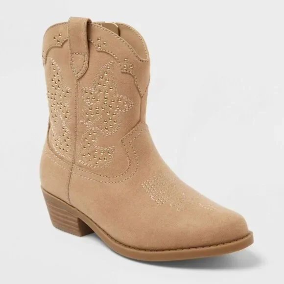 Art Class - Kids' Elma Studded Western Boots - art class Tan 2 Beige