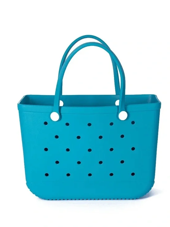 Blue/Teal Tote Bag with Perforated storage beach original kids school organize
