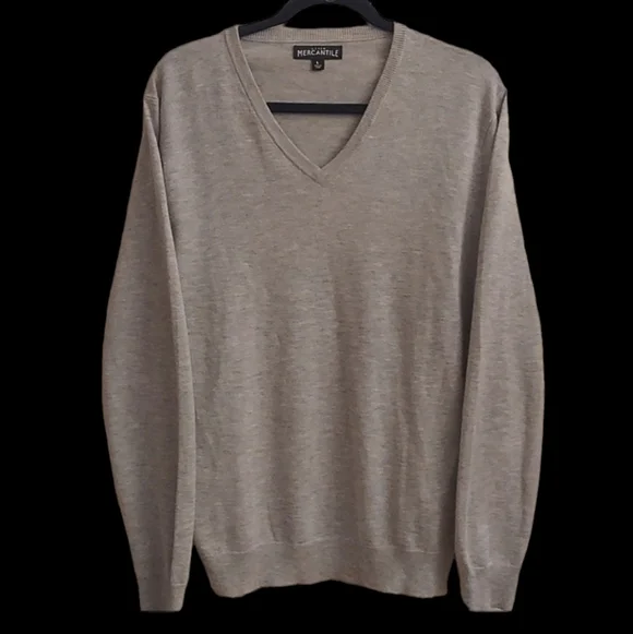 J.CREW MERCANTILE Men's Merino Wool  V Neck Pullover Long Sleeve Sweater L