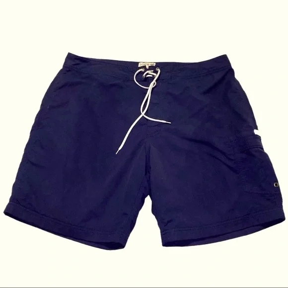 J. Crew Swimwear Navy Blue Board Shorts Trunk Size 35 Beach Surf
