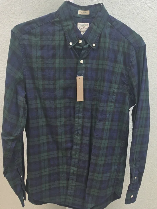 J. Crew Blackwatch Plaid Button-Down Shirt - Green/Blue