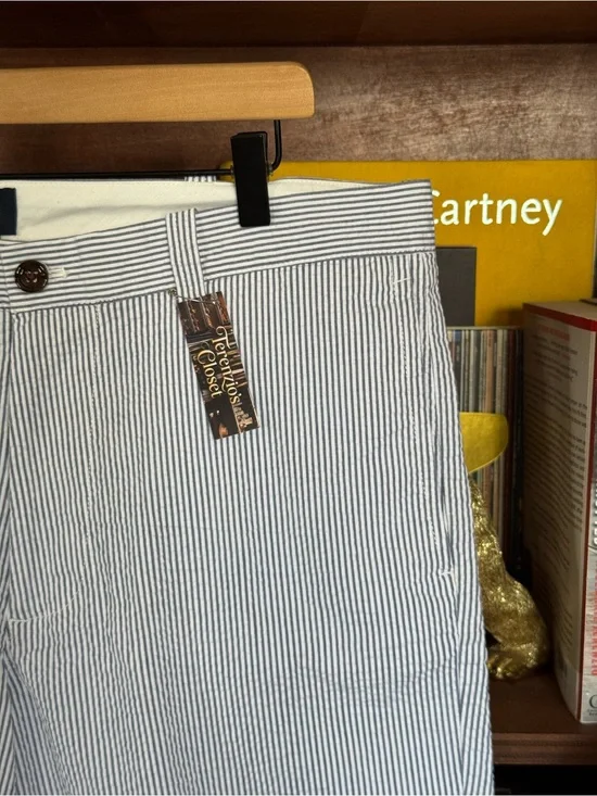 J. Crew - Navy and White Seersucker Stripe Chinos - Men’s 36