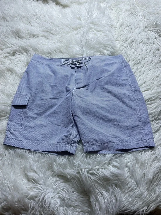 J Crew Seersucker Stripe Swim Trunks Board