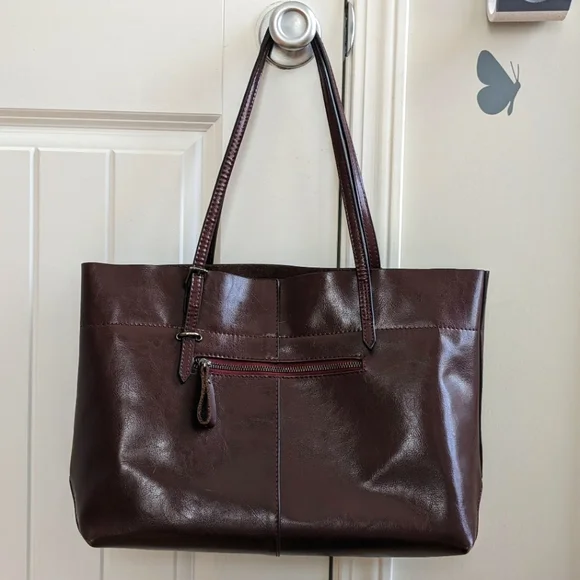 Classic Brown Leather Tote Bag - Women
