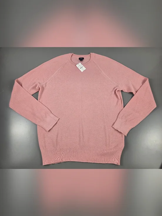 NWT J. Crew Men’s Cotton seed-stitch‎ crewneck sweater Large PINK