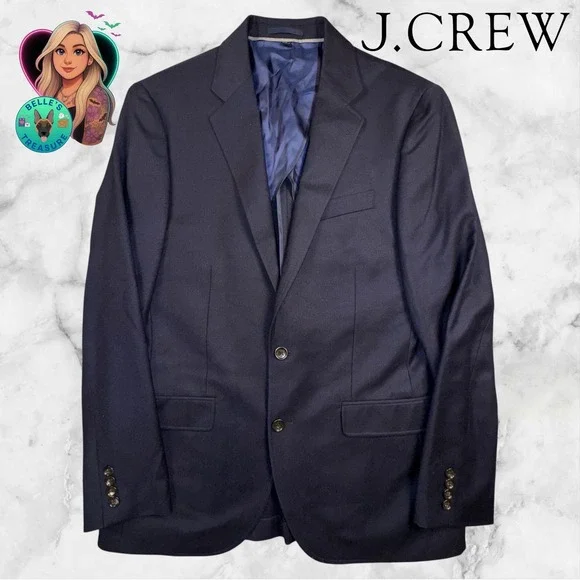 J Crew Blazer Men's 38R Ludlow Slim Fit American Woolen Navy Unstructured Jacket