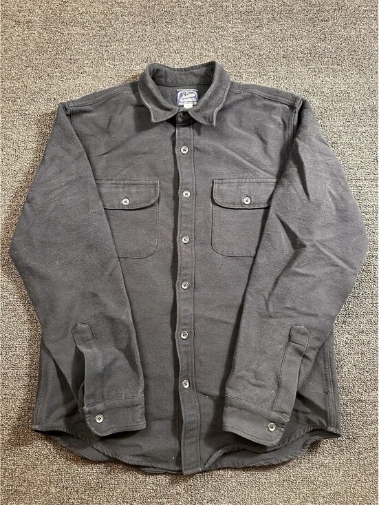 J Crew Heavyweight Chamois Button Up Shirt Men’s Sz M Black