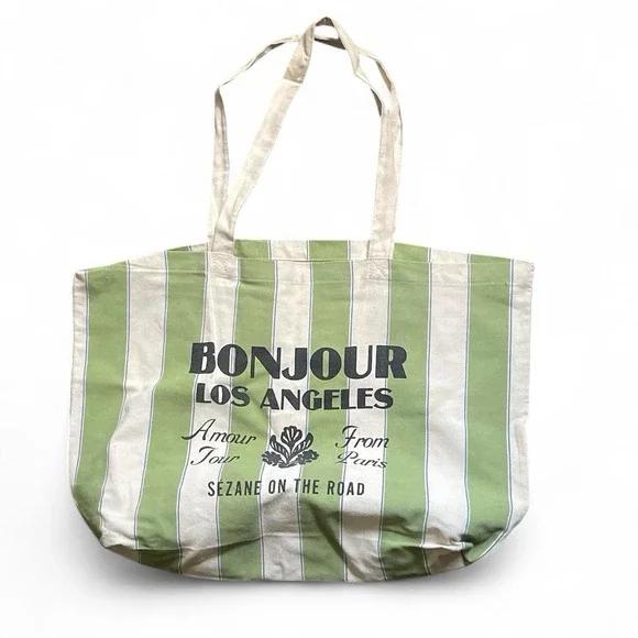 Sezane Cream and Green 