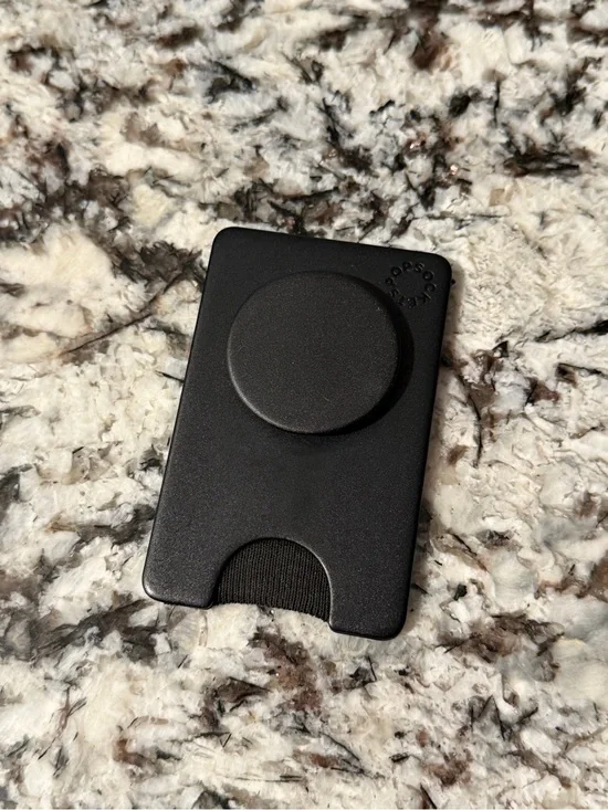 PopSocket Adhesive Black Card Wallet with Integrated PopGrip