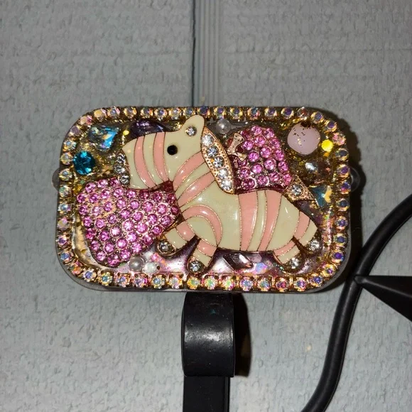 Colorful Rhinestone Zebra phone clip