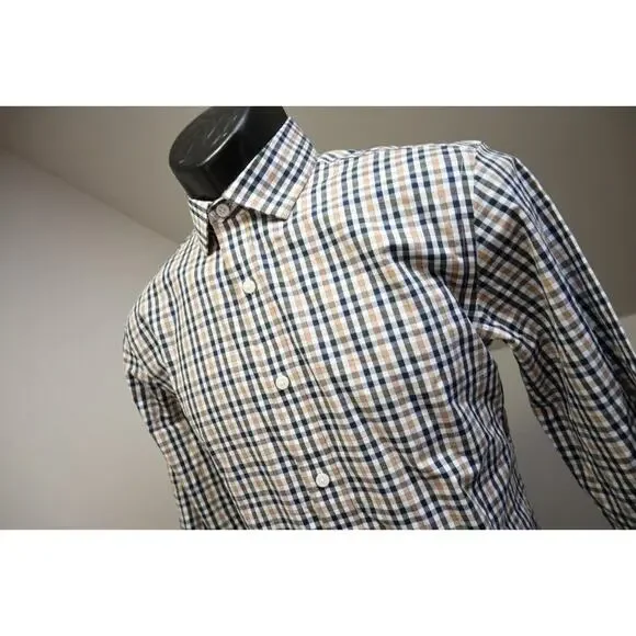 J Crew Slim Fit Flex Button Up Dress Shirt Plaid‎ Long Sleeve Mens Sz Small
