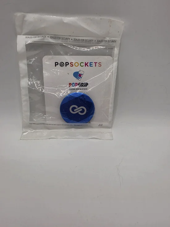 Poshmark PopSocket Blue Jeweled Faceted Phone Grip Stand Blue with White Logo