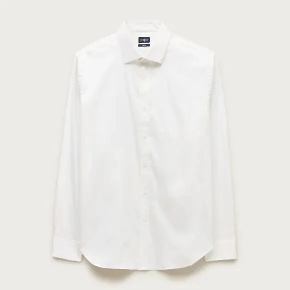 J.Crew Classic Bowery Performance Stretch Dress Shirt Spread Collar White M NWOT