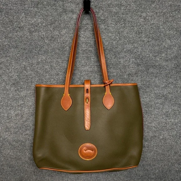 Dooney & Bourke Large Tote Bag Olive Green All Weather Leather 3.0 Top Handle