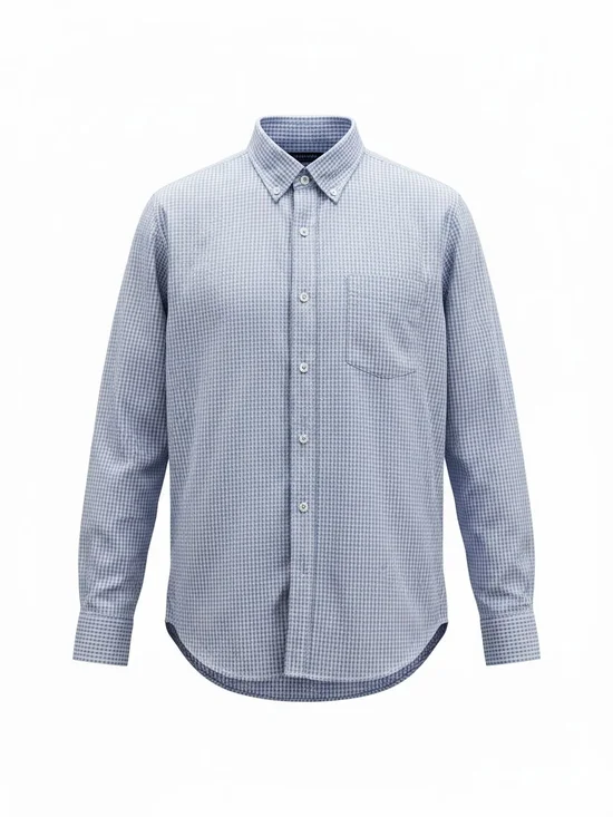 J. Crew Blue Micro-Check Button-Down Shirt