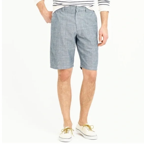 J. CREW | Club Shorts Blue Chambray 36 Bermuda 10.5”