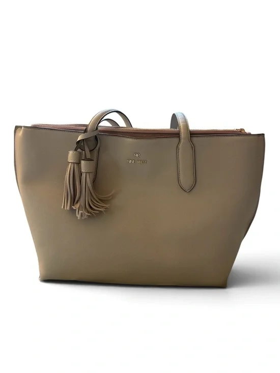 Nine West Taupe Faux Leather Tote Bag