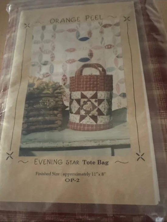 Evening Star Tote Bag - Red/Brown Patchwork (completer set for your creativity!)