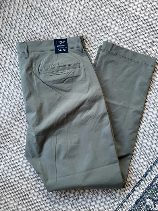 NWT J. Crew Grey GreenFlex Slim Tech Pants Mens Size 34x30