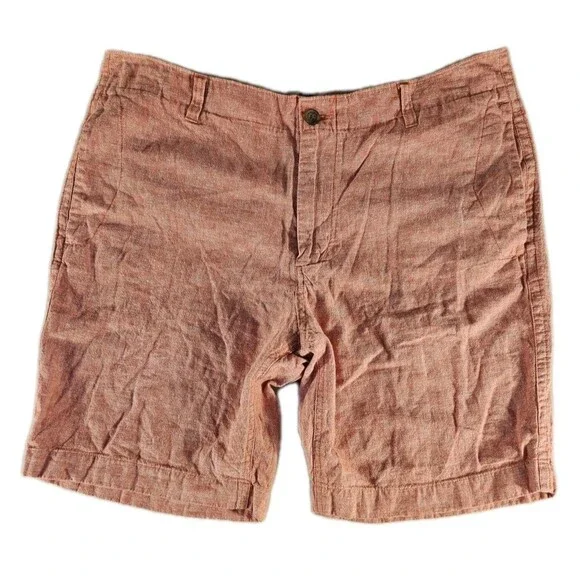 J Crew Shorts Mens 36 Pink Gramercy Chinos Linen Blend 9