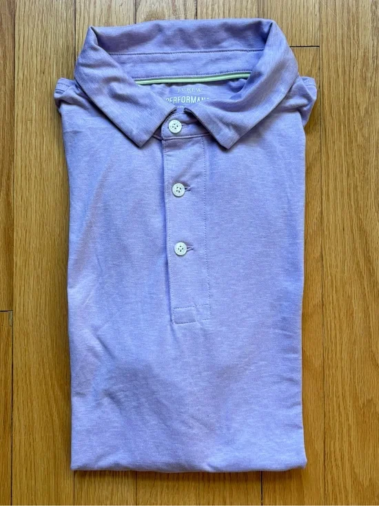 J. Crew Men’s Short Sleeve Performance Polo Shirt Medium Purple Solid
