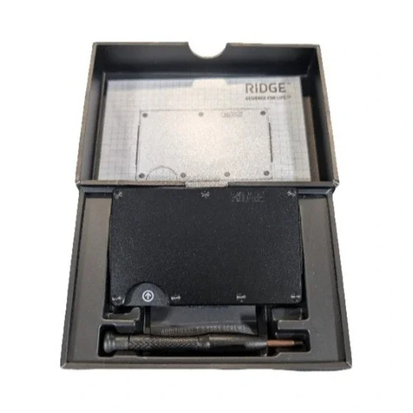 Pp3O The Ridge Wallet 2.0 - Aluminum With Cash Strap - Royal (Black) Model A0449